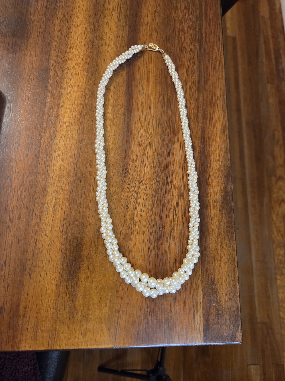 Napier White Pearl Multi-Strand Twist Necklace